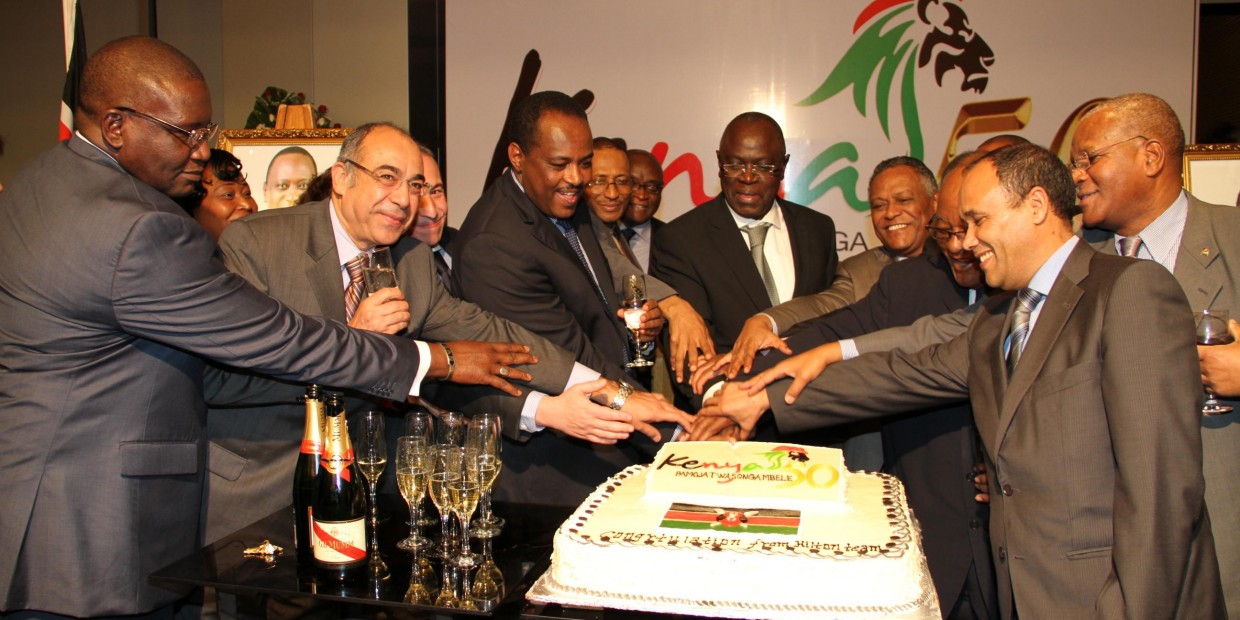 Amb. Chika leads Kenyans in marking Kenya @50 on 12th December 2013 at the African Union