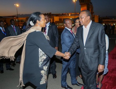 President Kenyatta returns to Kenya after a successful AU Summit
